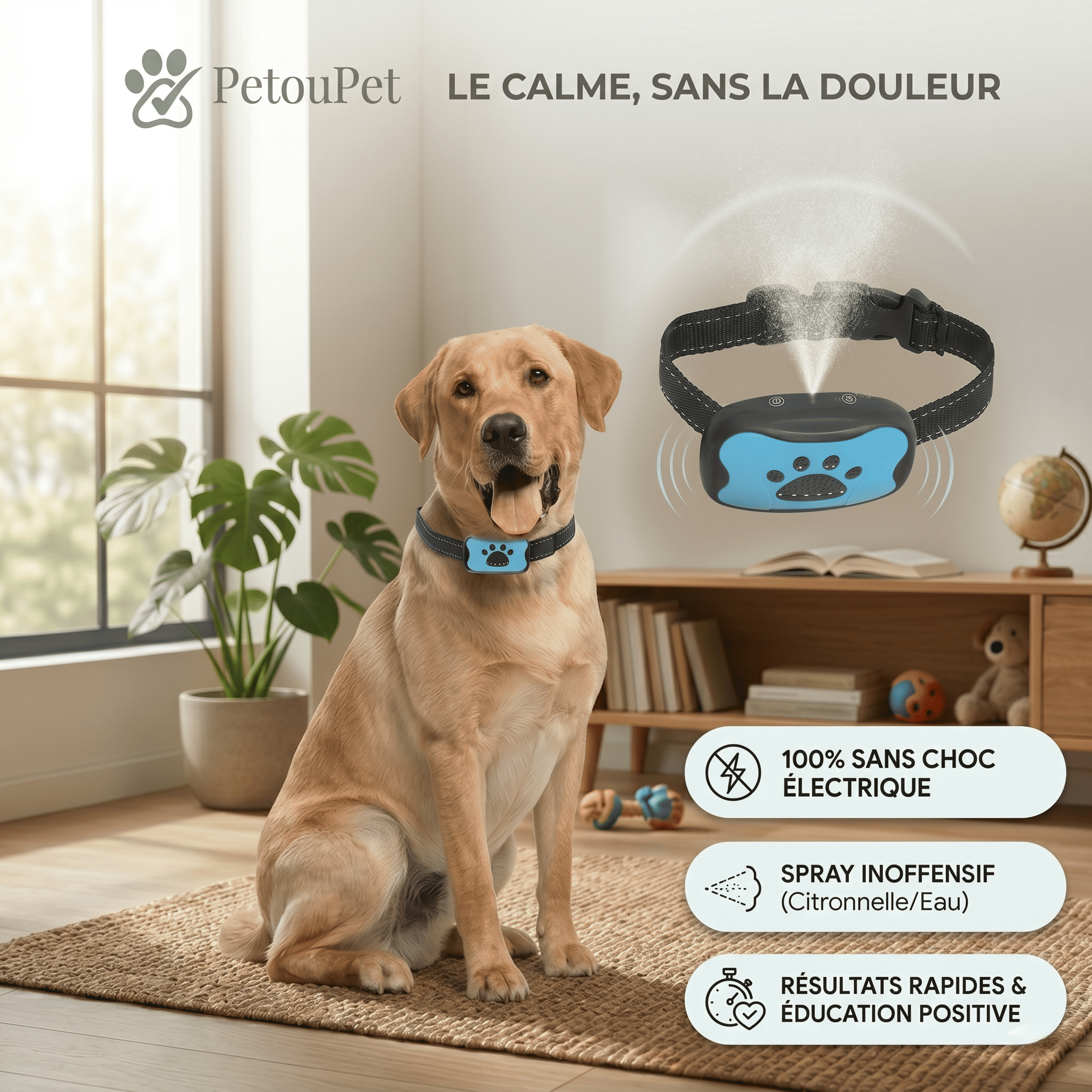 Collier Anti-Aboiement Intelligent - Sans Choc