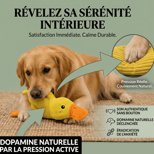 Peluche Anti-Stress pour Chien | Doudou Canard Apaisant