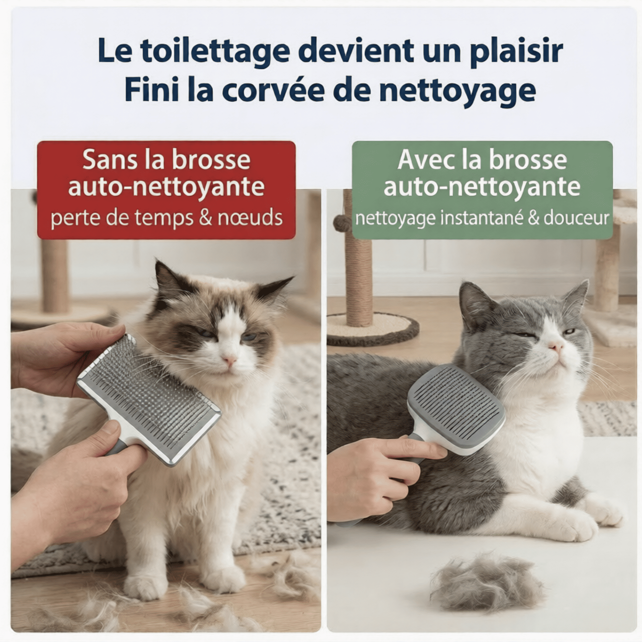 Brosse Carde Auto-Nettoyante pour Chien & Chat