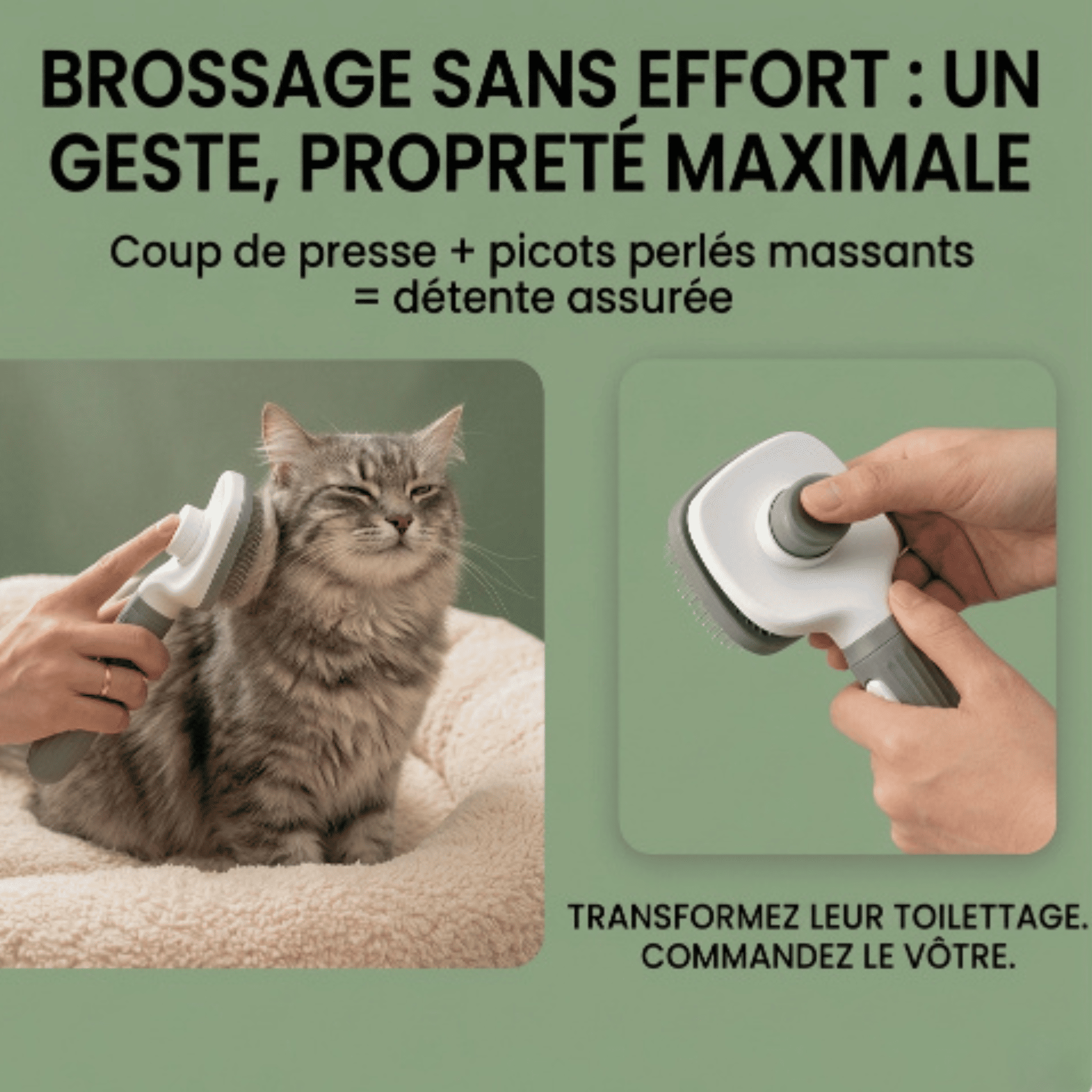 Brosse Carde Auto-Nettoyante pour Chien & Chat