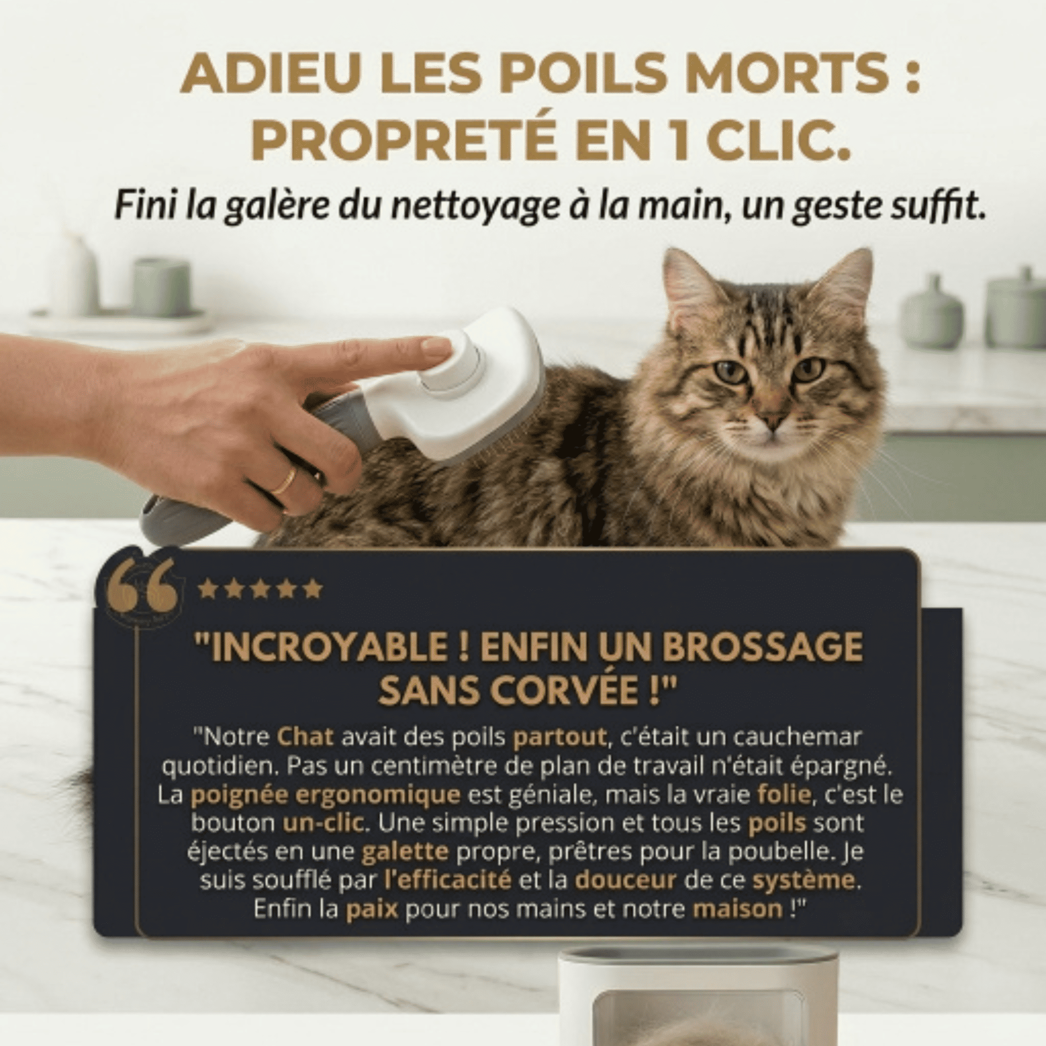 Brosse Carde Auto-Nettoyante pour Chien & Chat
