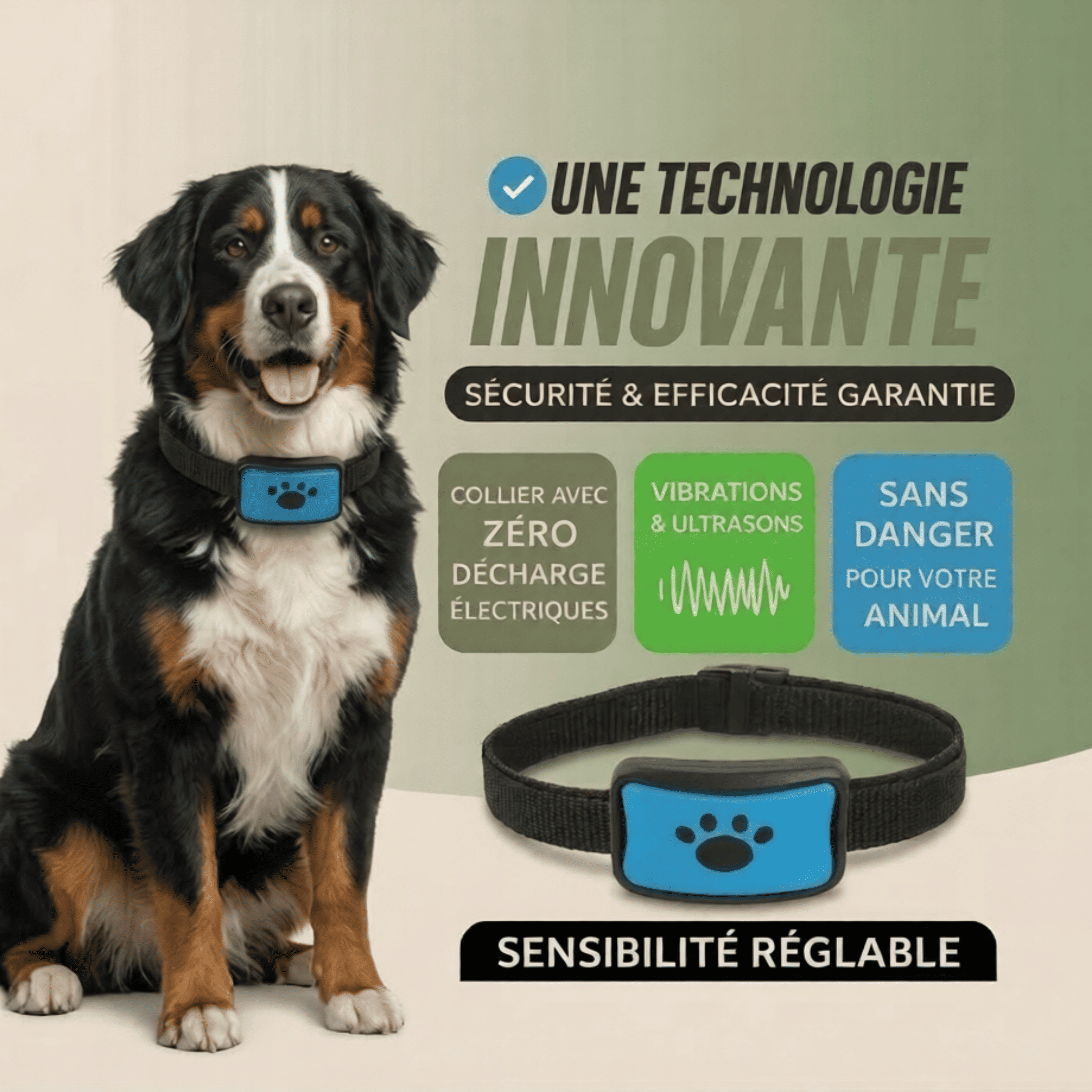 Collier Anti-Aboiement Intelligent - Sans Choc
