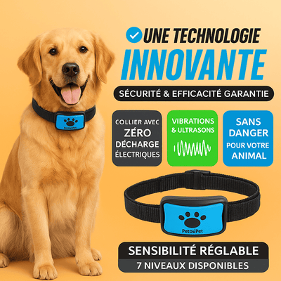 Collier Anti - Aboiement Intelligent - Sans Choc - Petoupet