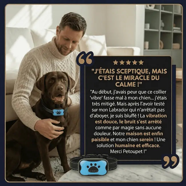 Collier Anti-Aboiement Intelligent - Sans Choc PetouPet