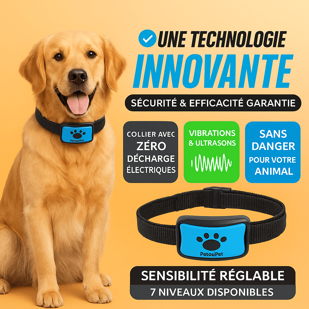 Collier Anti - Aboiement Intelligent - Sans Choc - Petoupet