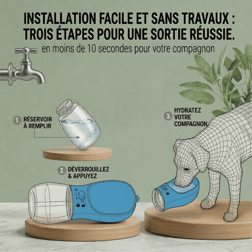 Gourde de Voyage Anti-Fuite pour Chien