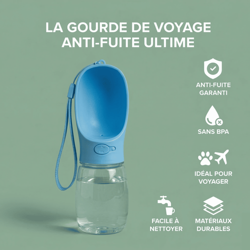 Gourde de Voyage Anti-Fuite pour Chien