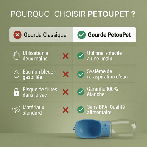 Gourde de Voyage Anti-Fuite pour Chien